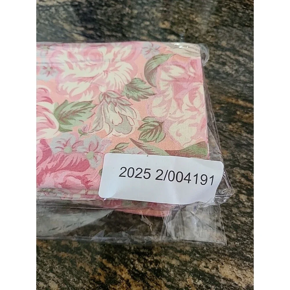 April Charming 100% Cotton Napkin Set of 9 Pink Green 15